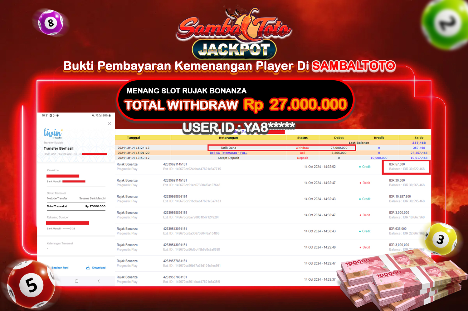 Bukti JP ( 14 Oktober 2024 ) Lunas Rp 27.000.000,-