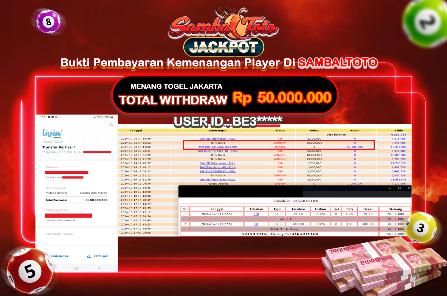 Bukti JP ( 20 Oktober 2024 ) Lunas Rp 50.000.000,-