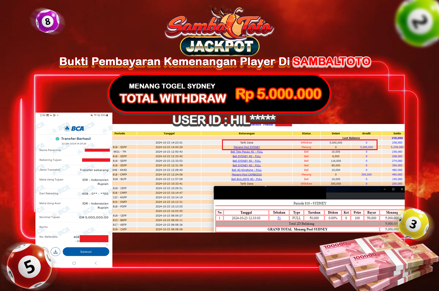 Bukti JP ( 23 Oktober 2024 ) Lunas Rp 5.000.000,-