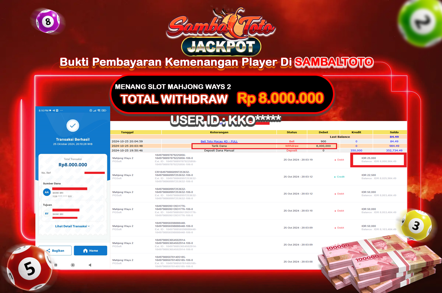 Bukti JP ( 25 Oktober 2024 ) Lunas Rp 8.000.000,-